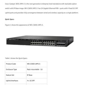 WS-C3650-24TS-E Datasheet